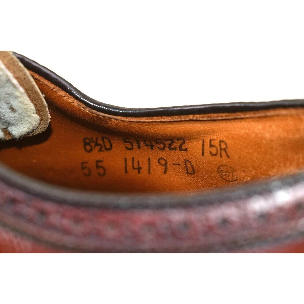 Madison Square Executives Mens Brown Leather Longwing V Cleat Oxfords‎ Sz 8.5 D